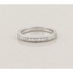 14k White Gold .20 Carat Diamond Band Ring Stackable Size 7